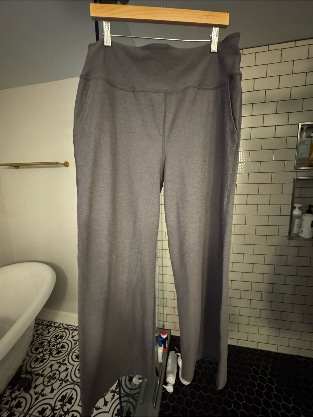 beyond yoga - space dye wide leg pant - size xl short length